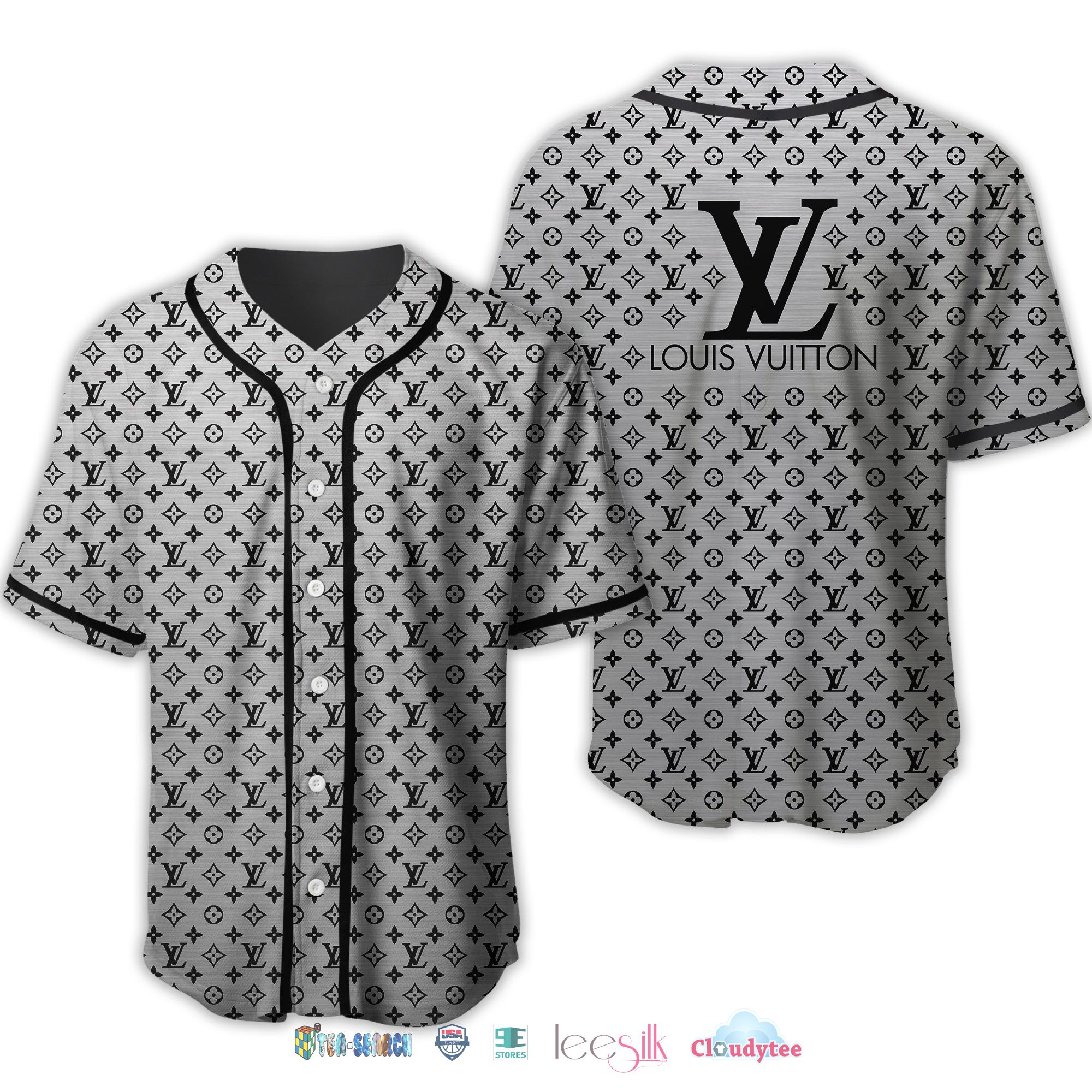 Louis Vuitton Gray Baseball Jersey Shirt Louis Vuitton Gray Baseball Jersey Shirt