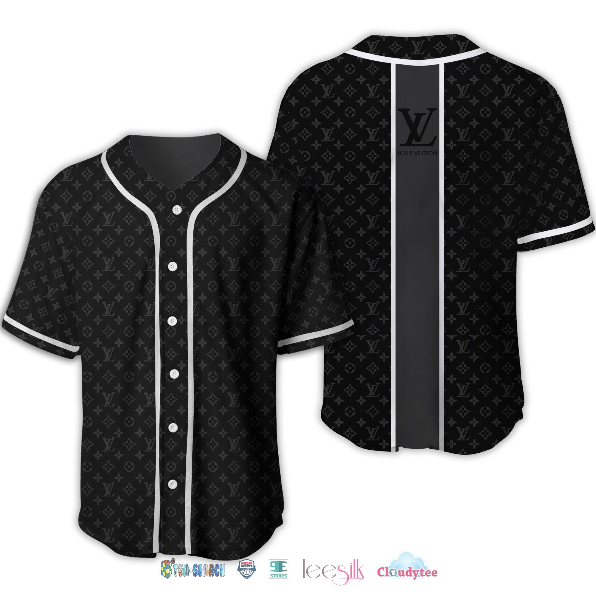 Louis Vuitton Logo Pattern Baseball Jersey Shirt Louis Vuitton Logo Pattern Baseball Jersey Shirt