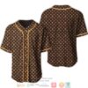 Louis Vuitton Orange Logo Pattern Brown Baseball Jersey