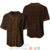Louis Vuitton Orange Logo Pattern Dark Brown Baseball Jersey