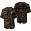 Louis Vuitton Paris Black Brown Baseball Jersey