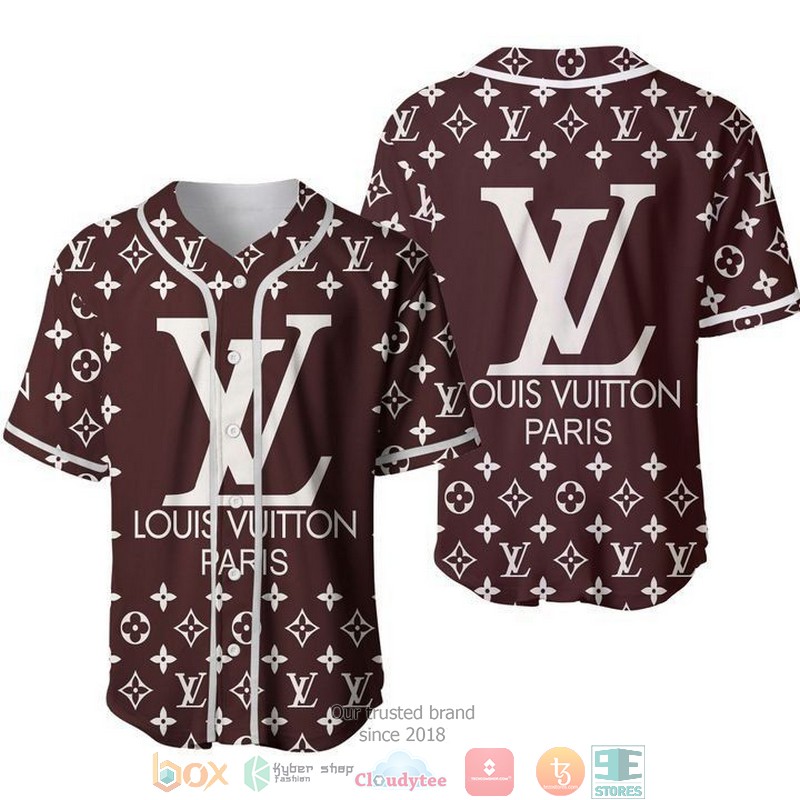 Louis Vuitton Paris Brown Pattern Baseball Jersey Louis Vuitton Paris Brown Pattern Baseball Jersey