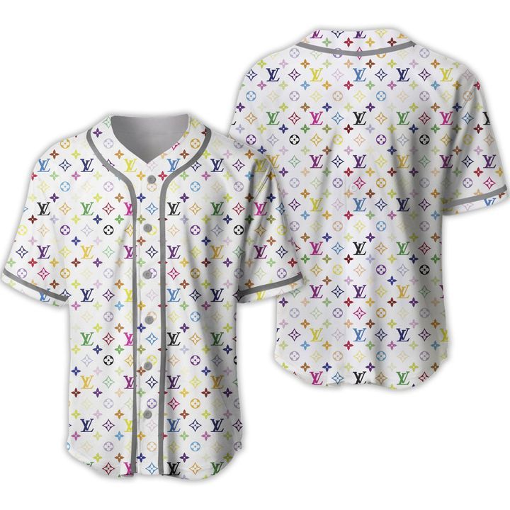 Louis Vuitton Paris White Baseball Jersey Shirt Louis Vuitton Paris White Baseball Jersey Shirt