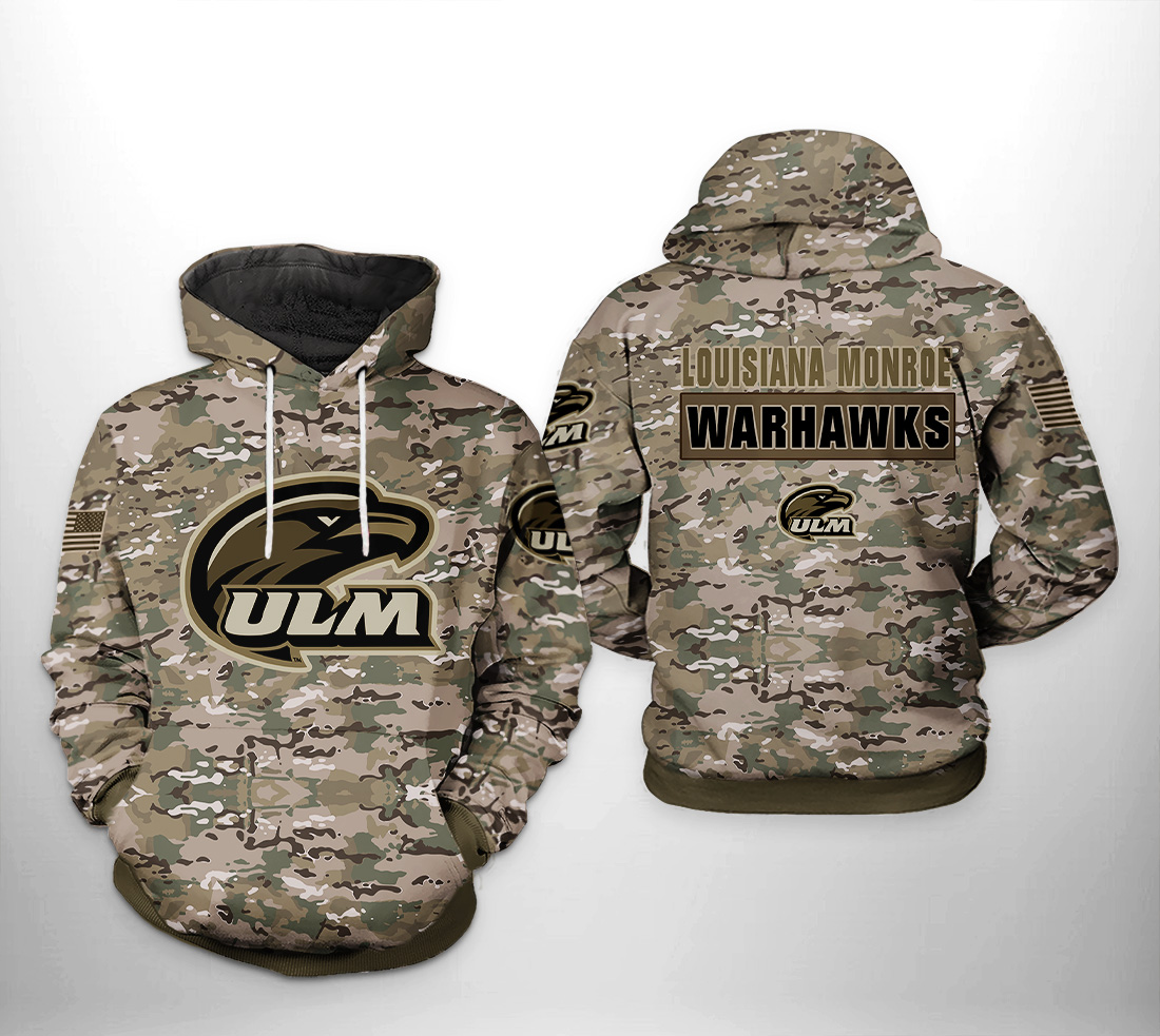 Louisiana Monroe Warhawks NCAA Camo Veteran 3D Printed Hoodie/Zipper Hoodie - ef53e60841a4 Louisiana Monroe Warhawks NCAA Camo Veteran 3D Printed Hoodie/Zipper Hoodie - ef53e60841a4