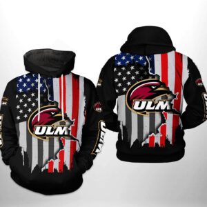 Louisiana Monroe Warhawks NCAA US Flag 3D Printed Hoodie/Zipper Hoodie - 260f17165075