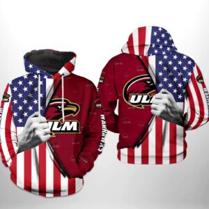 Louisiana Monroe Warhawks NCAA US Flag 3D Printed Hoodie/Zipper Hoodie - 4c384aaddfde