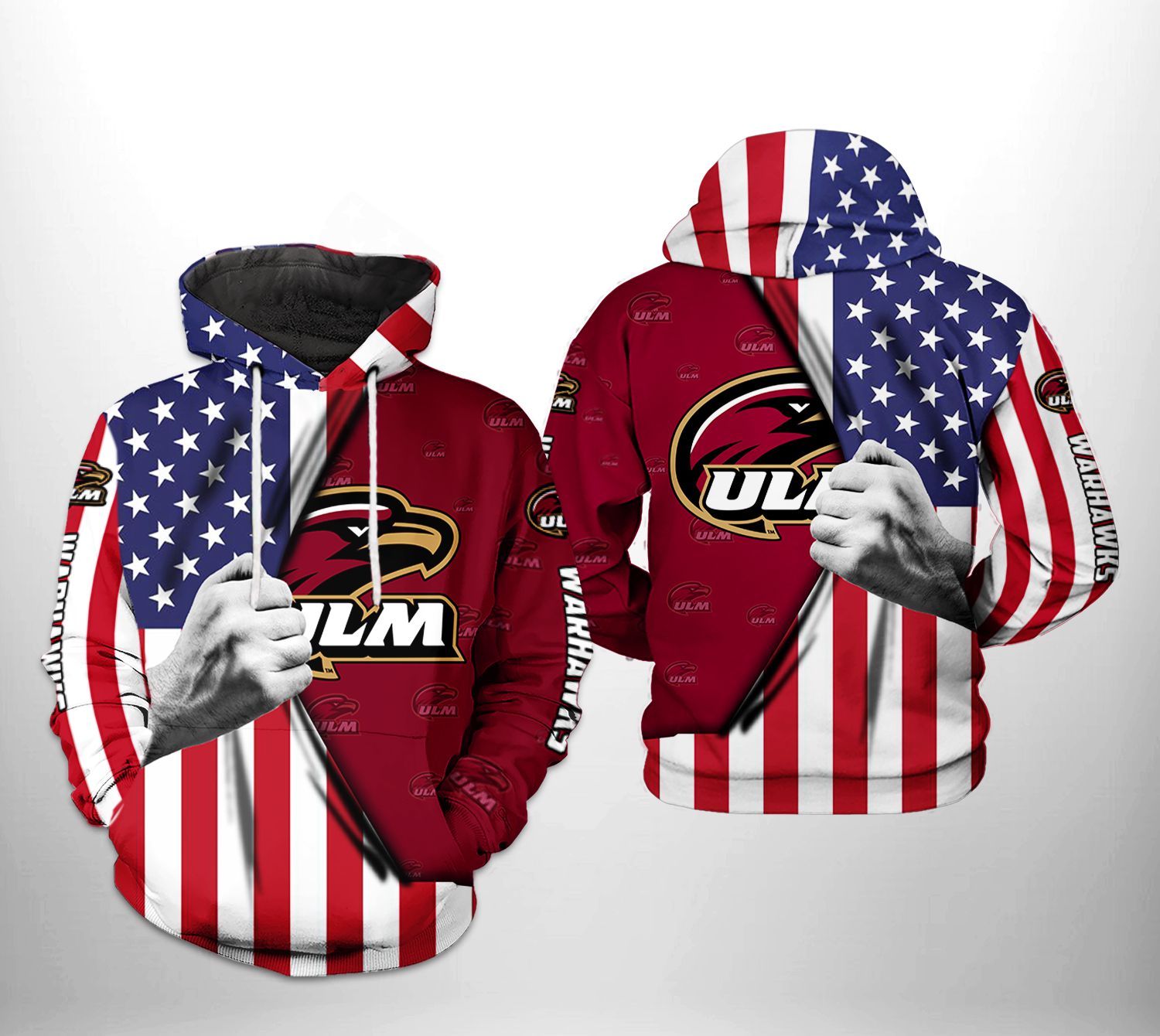 Louisiana Monroe Warhawks NCAA US Flag 3D Printed Hoodie/Zipper Hoodie - 4c384aaddfde Louisiana Monroe Warhawks NCAA US Flag 3D Printed Hoodie/Zipper Hoodie - 4c384aaddfde