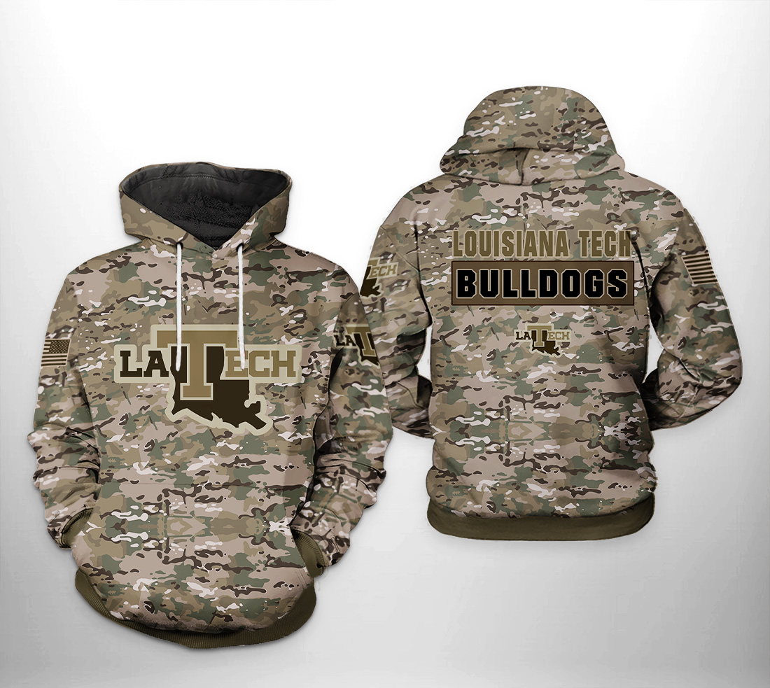 Louisiana Tech Bulldogs NCAA Camo Veteran 3D Printed Hoodie/Zipper Hoodie - eff1dfeeb0e9 Louisiana Tech Bulldogs NCAA Camo Veteran 3D Printed Hoodie/Zipper Hoodie - eff1dfeeb0e9