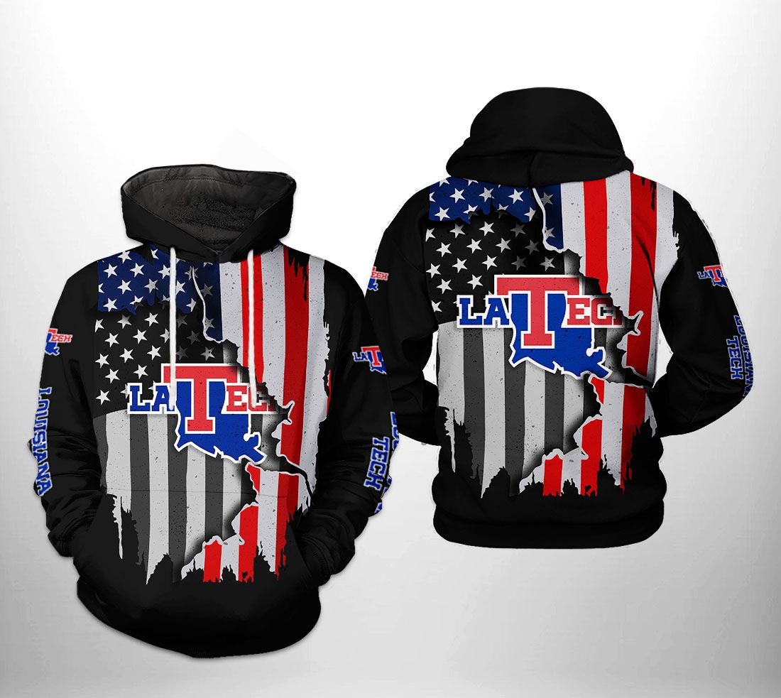 Louisiana Tech Bulldogs NCAA US Flag 3D Printed Hoodie/Zipper Hoodie - 19e4c91dfa64 Louisiana Tech Bulldogs NCAA US Flag 3D Printed Hoodie/Zipper Hoodie - 19e4c91dfa64