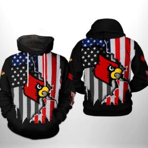 Louisville Cardinals NCAA US Flag 3D Printed Hoodie/Zipper Hoodie - 0b373c83b34d