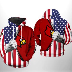Louisville Cardinals NCAA US Flag 3D Printed Hoodie/Zipper Hoodie - d41bd36c8f14