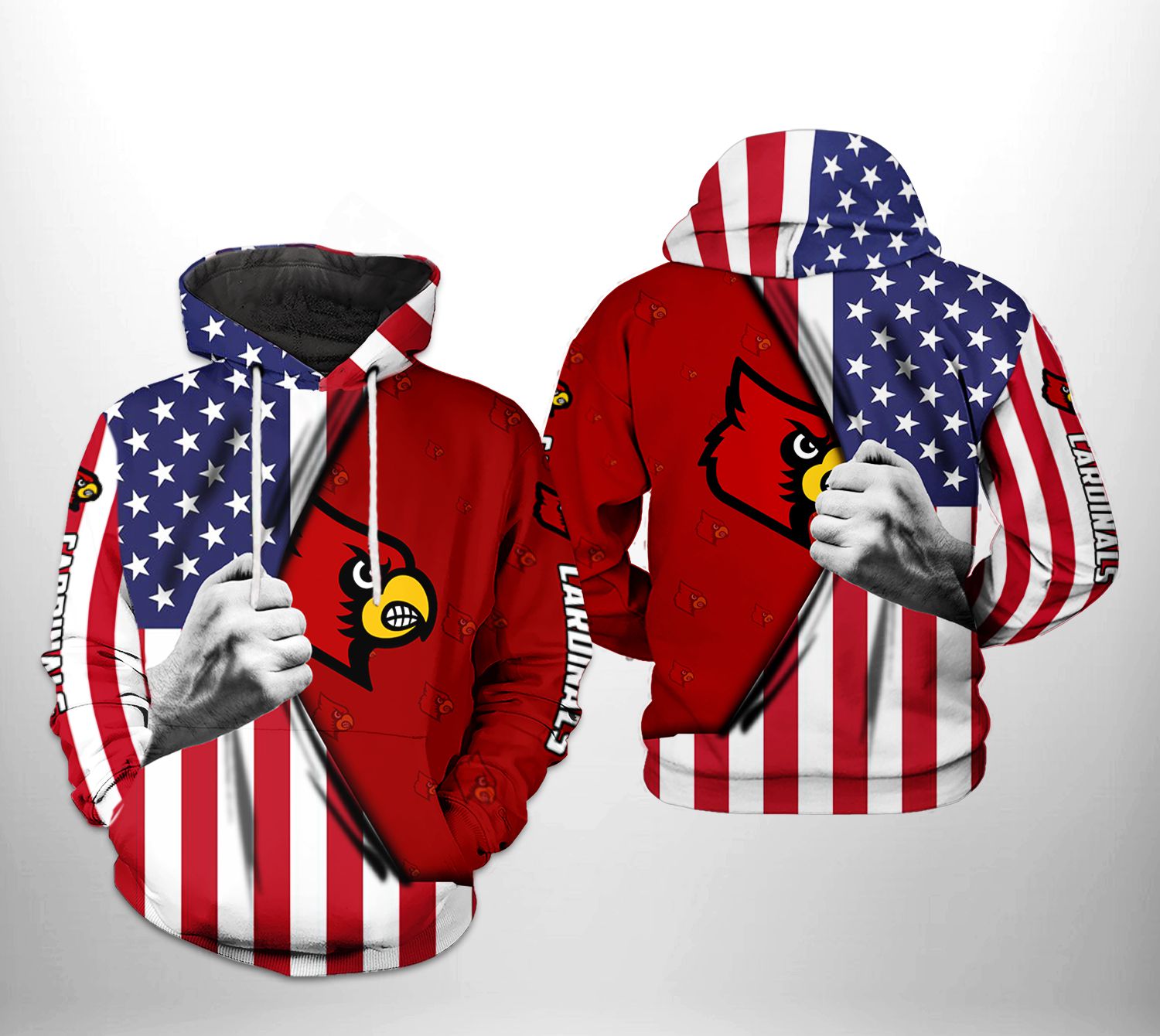 Louisville Cardinals NCAA US Flag 3D Printed Hoodie/Zipper Hoodie - d41bd36c8f14 Louisville Cardinals NCAA US Flag 3D Printed Hoodie/Zipper Hoodie - d41bd36c8f14