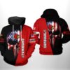 Louisville Cardinals NCAA US Flag Skull 3D Printed Hoodie/Zipper Hoodie - 80bf4ea1497b