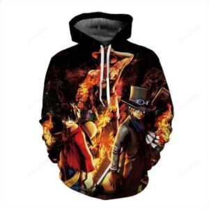 Luffy Ace Sabo 3D 3D Hoodie For Men Women All Over 3D Printed Hoodie ï¿½ Jacket ï¿½ One Piece - 75bdf18af59c