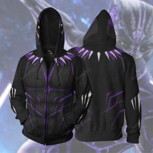 MARVEL COMICS ï¿½ Black Panther Purple Cosplay 3D Hoodie For Men Women All Over 3D Printed Hoodie - f0fcd1c77223