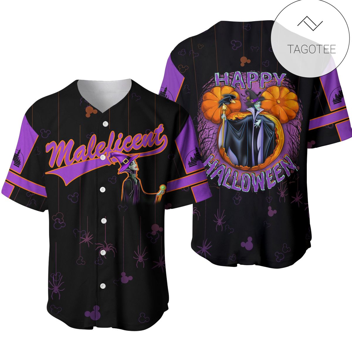 Maleficent Happy Halloween Gift Disney Gift Baseball Jersey- Tagotee Maleficent Happy Halloween Gift Disney Gift Baseball Jersey- Tagotee