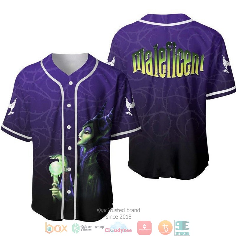 Maleficent Ombre Purple Black Baseball Jersey Maleficent Ombre Purple Black Baseball Jersey