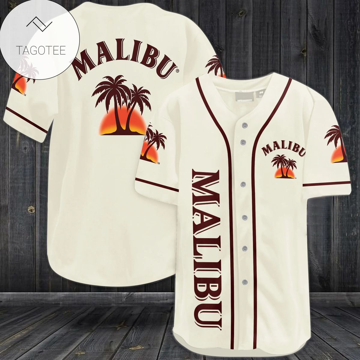 Malibu Drink Logo Baseball Jersey Shirt Malibu Drink Logo Baseball Jersey Shirt