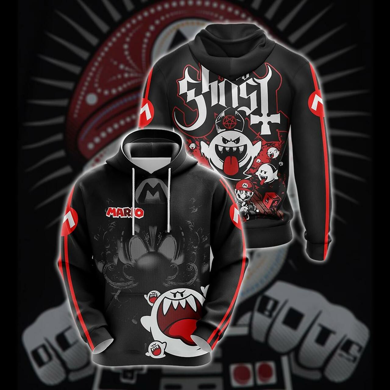 Mario Boo Ghost Unisex 3D Hoodie All Over Print Hoodie1132 - c38e2679ba84 Mario Boo Ghost Unisex 3D Hoodie All Over Print Hoodie1132 - c38e2679ba84