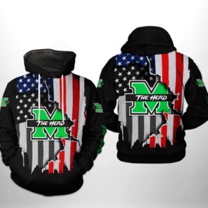 Marshall Thundering Herd NCAA US Flag 3D Printed Hoodie/Zipper Hoodie - 6f8f09f0ed98