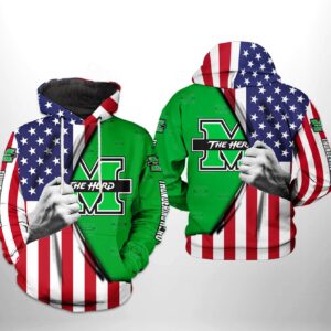 Marshall Thundering Herd NCAA US Flag 3D Printed Hoodie/Zipper Hoodie - f9b67b178b68