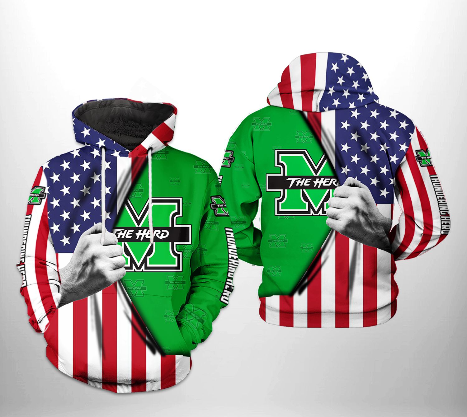 Marshall Thundering Herd NCAA US Flag 3D Printed Hoodie/Zipper Hoodie - f9b67b178b68 Marshall Thundering Herd NCAA US Flag 3D Printed Hoodie/Zipper Hoodie - f9b67b178b68