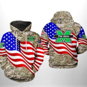 Marshall Thundering Herd NCAA US Flag Camo Veteran 3D Printed Hoodie/Zipper Hoodie - 7bdc86055db8
