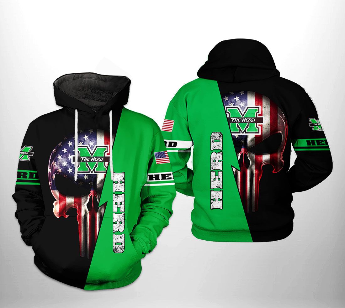Marshall Thundering Herd NCAA US Flag Skull 3D Printed Hoodie/Zipper Hoodie - 43ee02e4d13d Marshall Thundering Herd NCAA US Flag Skull 3D Printed Hoodie/Zipper Hoodie - 43ee02e4d13d