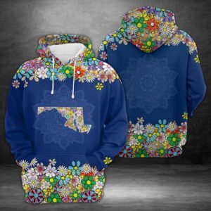 Maryland Flower 3D Printed Hoodie/Zipper Hoodie - 7d15a84d92b0