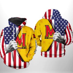 Maryland Terrapins NCAA US Flag 3D Printed Hoodie/Zipper Hoodie - 081ab2f9a2e9