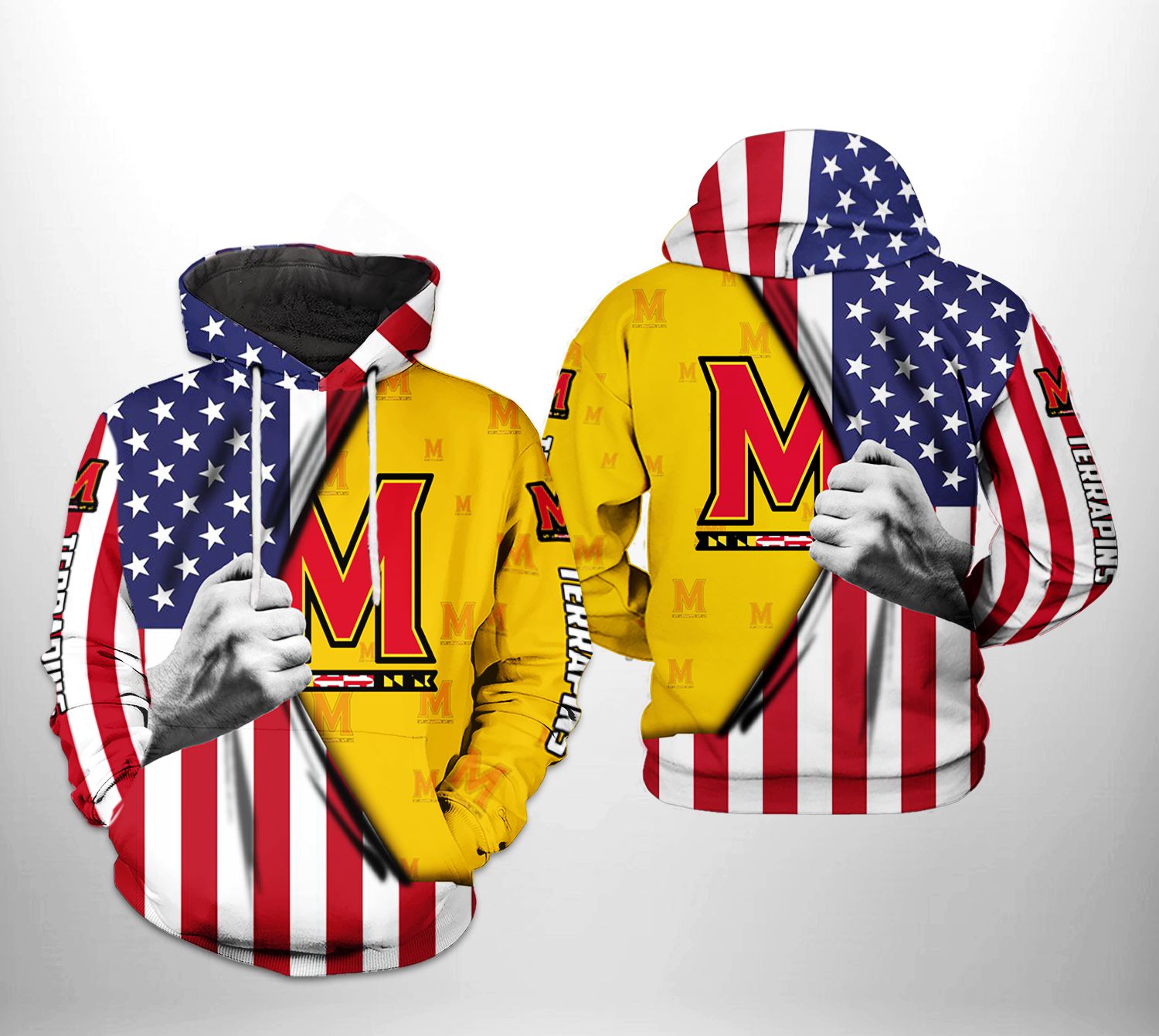 Maryland Terrapins NCAA US Flag 3D Printed Hoodie/Zipper Hoodie - 081ab2f9a2e9 Maryland Terrapins NCAA US Flag 3D Printed Hoodie/Zipper Hoodie - 081ab2f9a2e9