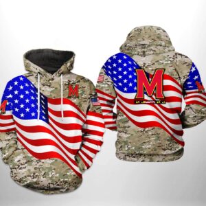 Maryland Terrapins NCAA US Flag Camo Veteran 3D Printed Hoodie/Zipper Hoodie - 6ca4854386c4