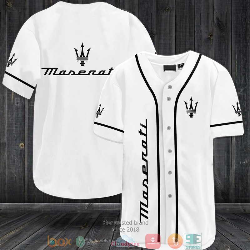 Maserati White Baseball Jersey Maserati White Baseball Jersey