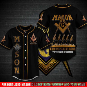 Masonic Custom Name Baseball Jersey Shirt