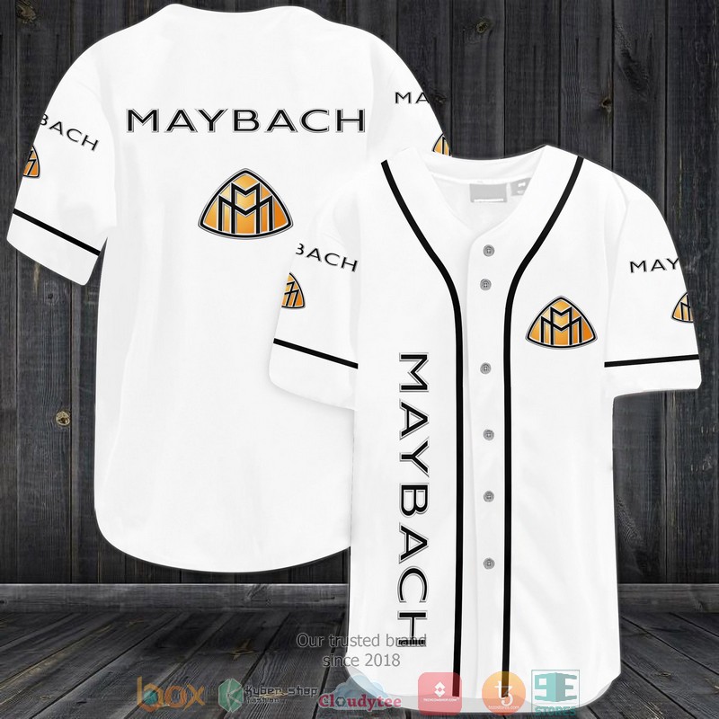 Maybach Logo White Baseball Jersey Maybach Logo White Baseball Jersey