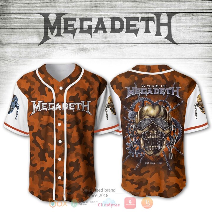Megadeth 35 Years Of Megadeth Est Est 1983 2018 Baseball Jersey Shirt Megadeth 35 Years Of Megadeth Est Est 1983 2018 Baseball Jersey Shirt