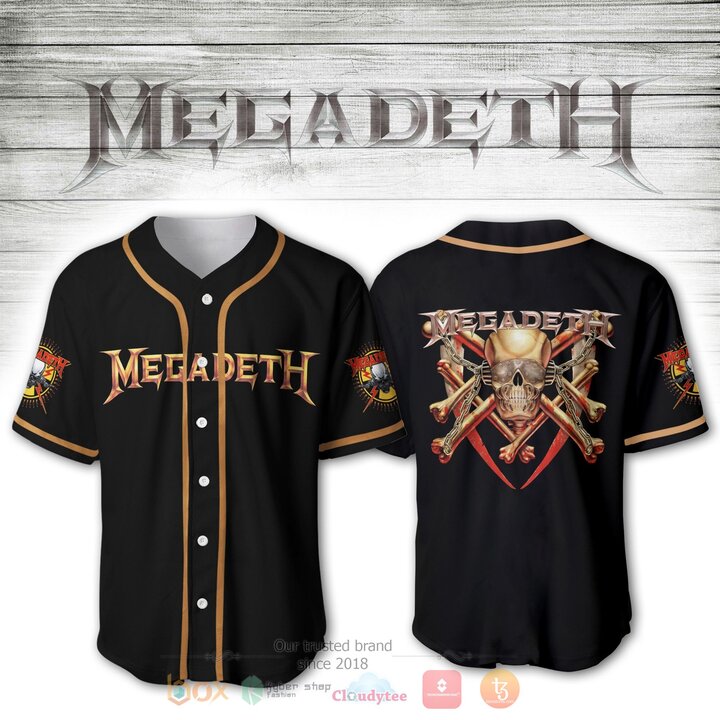 Megadeth Skull Baseball Jersey Shirt Megadeth Skull Baseball Jersey Shirt