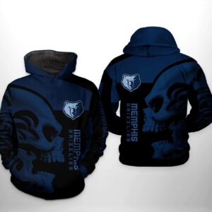 Memphis Grizzlies NBA Skull Team 3D Printed Hoodie/Zipper Hoodie - df7c5ee94edb
