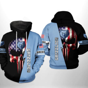 Memphis Grizzlies NBA US Flag Skull Team 3D Printed Hoodie/Zipper Hoodie - 29776a566a3f