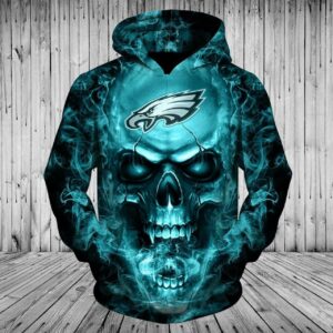 Men / Women Philadelphia Eagles Skull 3D Hoodie - 4d6dc1b71b1b
