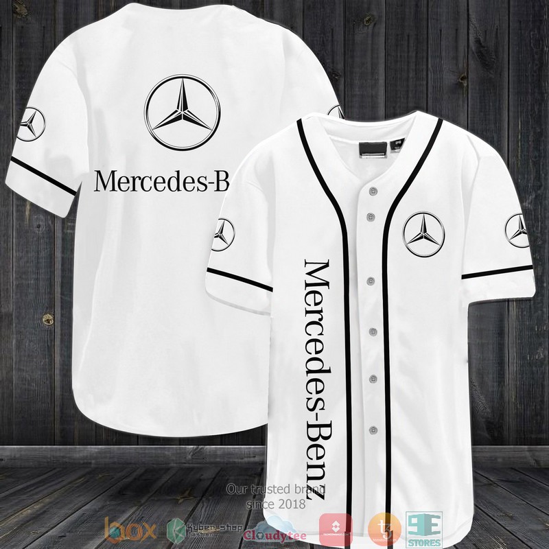 Mercedes-Benz White Baseball Jersey Mercedes-Benz White Baseball Jersey