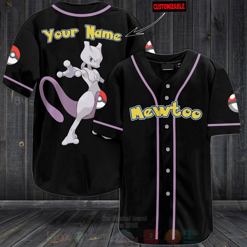 Mewtwo Pokemon Custom Name Baseball Jersey Shirt Mewtwo Pokemon Custom Name Baseball Jersey Shirt