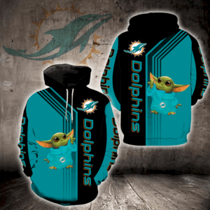 Miami Dolphins Baby Yoda All Over Print 3D Hoodie For Men And Women - 0183e78f5fcc