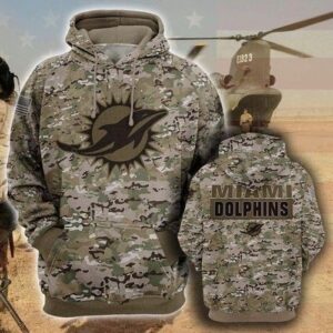 Miami Dolphins Camo Pullover And Zippered Hoodies Custom 3d Graphic Printed 3d Hoodie For Men For Women - 4e333163e287
