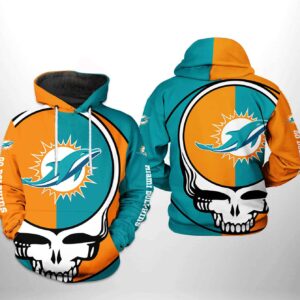Miami Dolphins NFL Grateful Dead 3D Printed Hoodie/Zipper Hoodie - acef8c1547cd