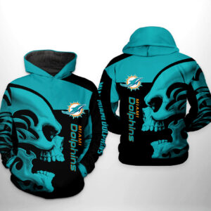 Miami Dolphins NFL Skull 3D Printed Hoodie/Zipper Hoodie - 8b2f05cf460b