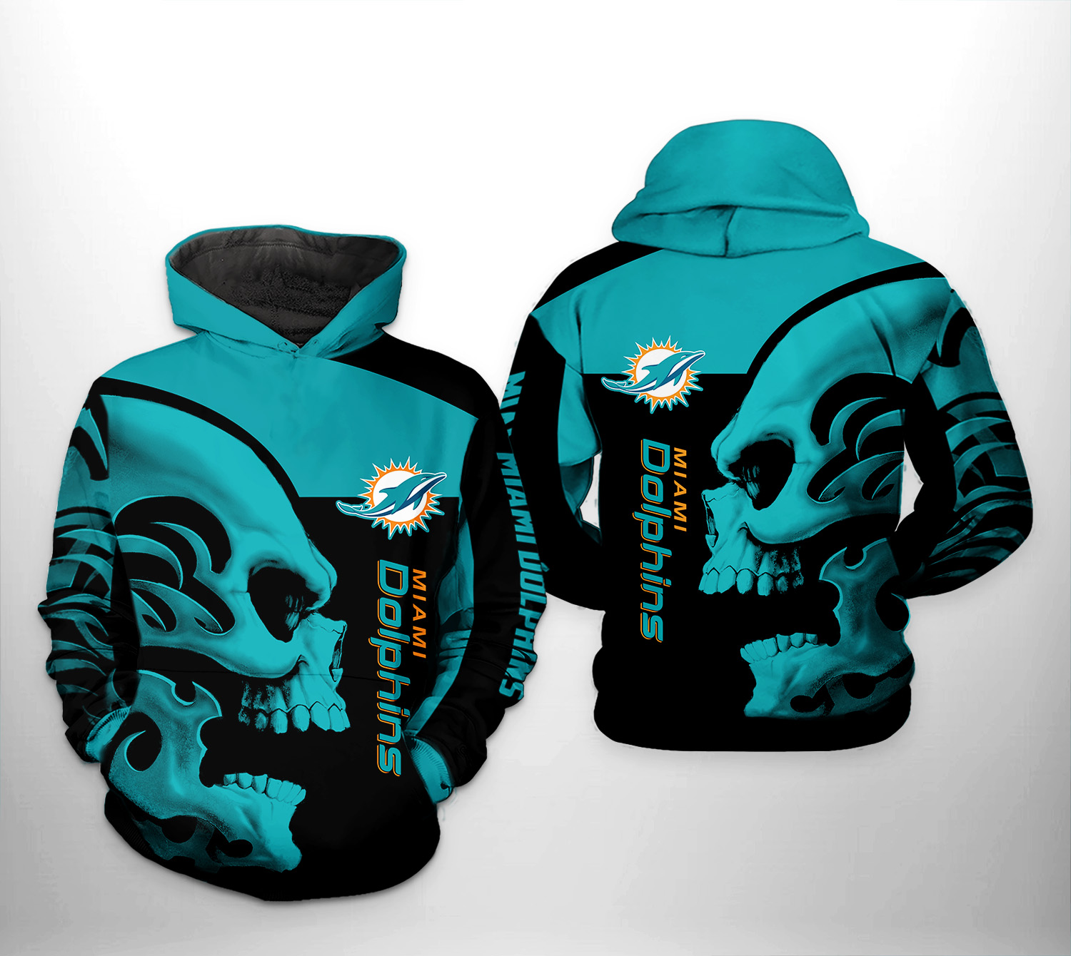 Miami Dolphins NFL Skull 3D Printed Hoodie/Zipper Hoodie - 8b2f05cf460b Miami Dolphins NFL Skull 3D Printed Hoodie/Zipper Hoodie - 8b2f05cf460b