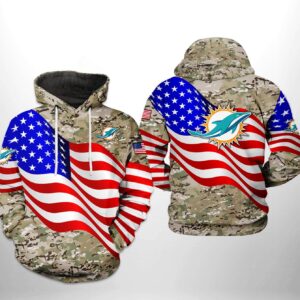 Miami Dolphins NFL US Flag Camo Veteran Team 3D Printed Hoodie/Zipper Hoodie - b784e537fb27