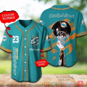 Miami Dolphins Nfl Personalized Baseball Jersey Shirt