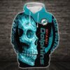 Miami Dolphins Skull Pullover And Zippered Hoodies Custom 3d Graphic Printed 3d Hoodie For Men For Women - 087a70d57fb8